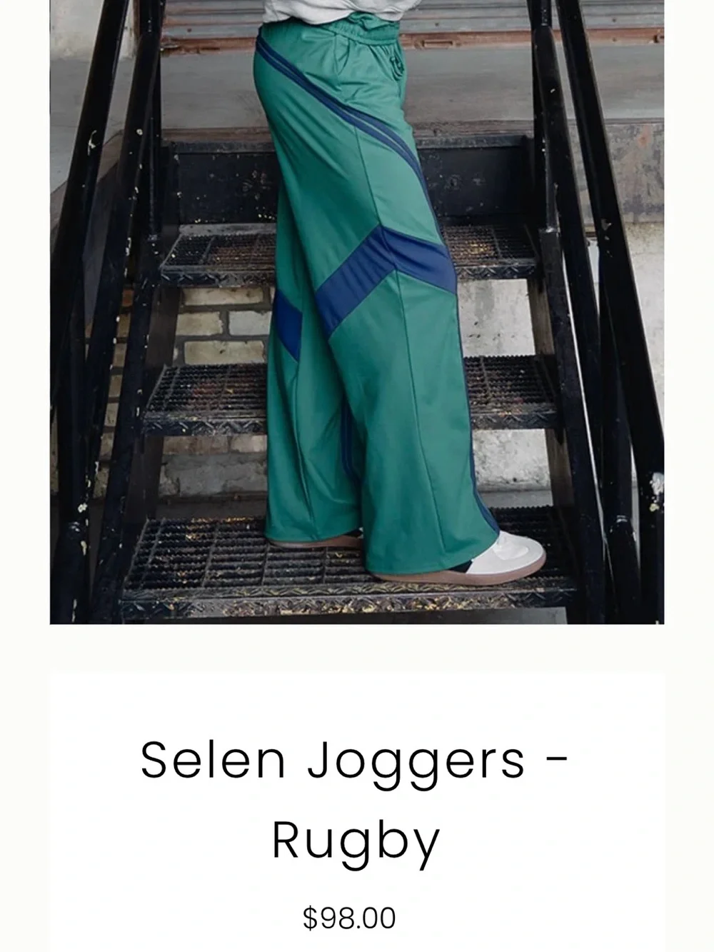 Tiger Friday CXL green with blue Selene Joggers- Rugby color